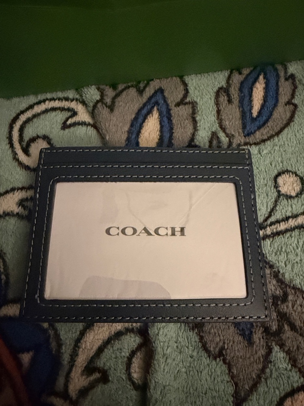 Coach Blue Denim Quilted Card Case with Gold Hardware *nwt - Picture 6 of 8